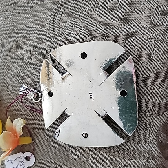 New Solar Quartz Iron Cross Pendant ✝️ Maltese - Picture 6 of 8